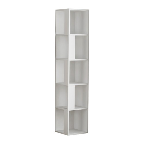 Βιβλιοθήκη γωνιακή Piano Megapap χρώμα λευκό 31,4x31,4x158,9εκ.