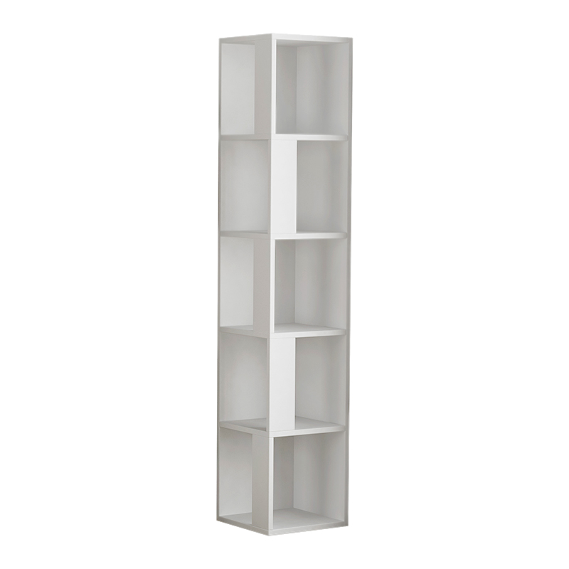 Βιβλιοθήκη γωνιακή Piano Megapap χρώμα λευκό 31,4x31,4x158,9εκ.
