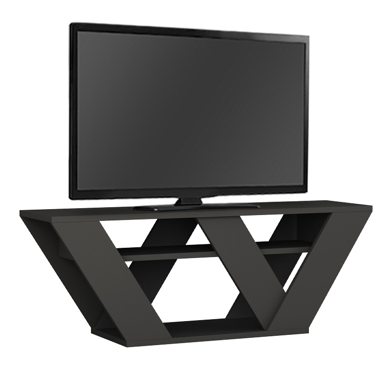 Έπιπλο τηλεόρασης Pipralla Megapap χρώμα ανθρακί 110x30x40εκ.