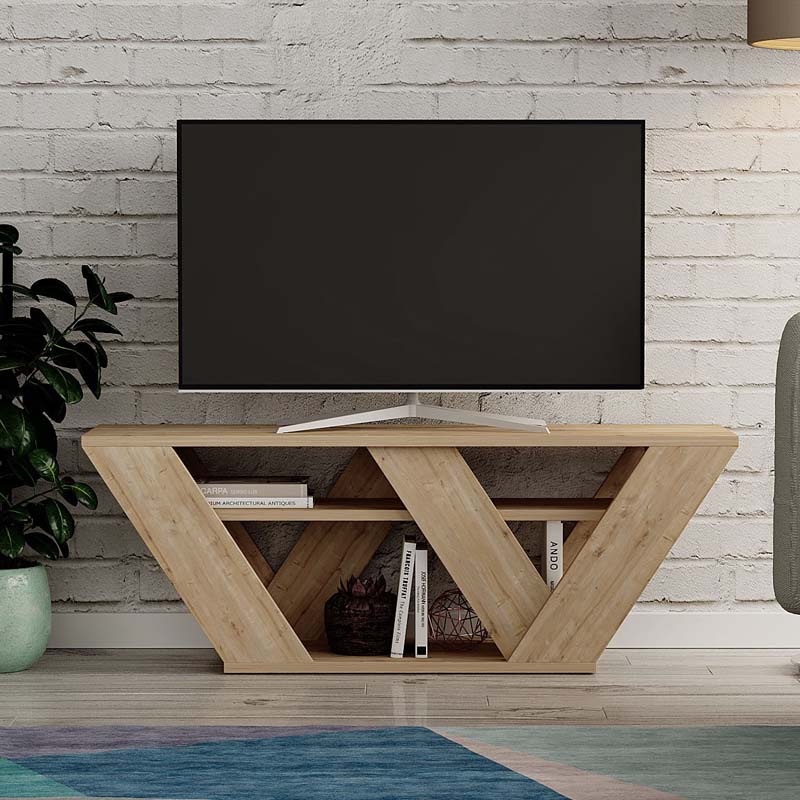 Έπιπλο τηλεόρασης Pipralla Megapap χρώμα sapphire oak 110x30x40εκ.