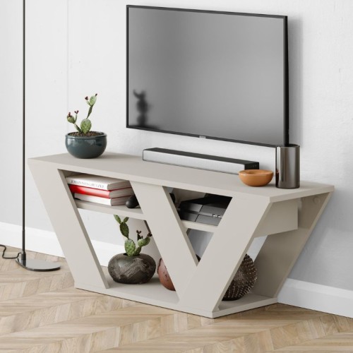 Έπιπλο τηλεόρασης Pipralla Megapap χρώμα sandstone 110x30x40εκ.