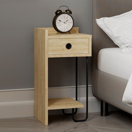 Κομοδίνο Sirius Megapap αριστερό χρώμα sapphire oak 32x30x61εκ.