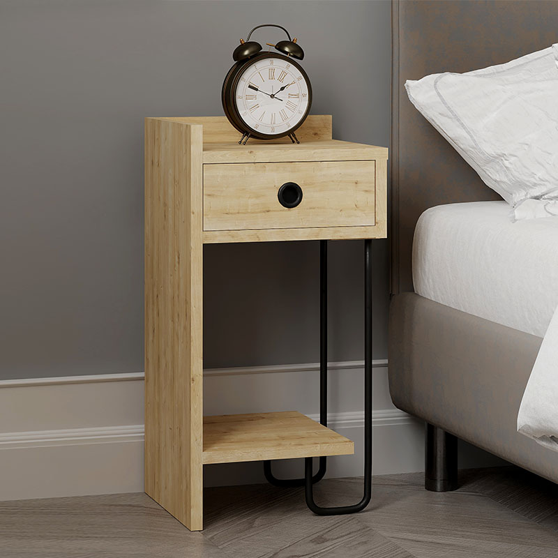 Κομοδίνο Sirius Megapap αριστερό χρώμα sapphire oak 32x30x61εκ.