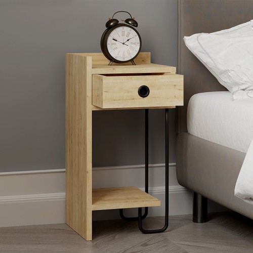 Κομοδίνο Sirius Megapap αριστερό χρώμα sapphire oak 32x30x61εκ.