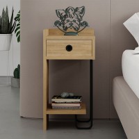 Κομοδίνο Sirius Megapap αριστερό χρώμα sapphire oak 32x30x61εκ.