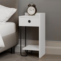 Κομοδίνο Sirius Megapap δεξί χρώμα λευκό 32x30x61εκ.