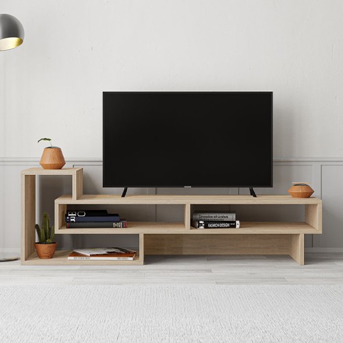 Έπιπλο τηλεόρασης Tetra Megapap χρώμα sapphire oak 136,7x40x42εκ.