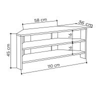 Έπιπλο τηλεόρασης γωνιακό Thales Megapap χρώμα sapphire oak 110x36x45εκ.