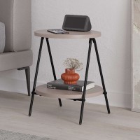 Τραπεζάκι βοηθητικό Essel Megapap χρώμα ανοιχτή μόκα 35x35x42εκ.