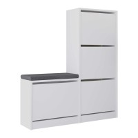 Παπουτσοθήκη Dude Megapap χρώμα λευκό 104,8x26x118,5εκ.