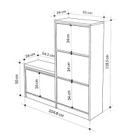 Παπουτσοθήκη Dude Megapap χρώμα sapphire oak 104,8x26x118,5εκ.