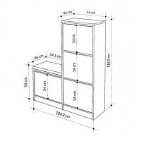 Παπουτσοθήκη Dude Megapap χρώμα ανοιχτό καρυδί 104,8x26x118,5εκ.