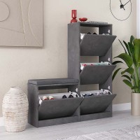 Παπουτσοθήκη Dude Megapap χρώμα γκρι ρετρό 104,8x26x118,5εκ.