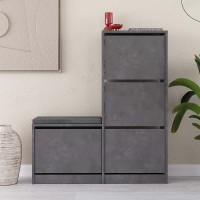 Παπουτσοθήκη Dude Megapap χρώμα γκρι ρετρό 104,8x26x118,5εκ.