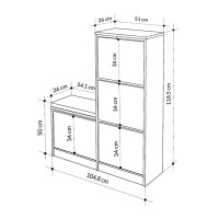 Παπουτσοθήκη Dude Megapap χρώμα μαύρο 104,8x26x118,5εκ.
