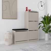 Παπουτσοθήκη Dude Megapap χρώμα sandstone 104,8x26x118,5εκ.