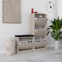 Παπουτσοθήκη Dude Megapap χρώμα sandstone 104,8x26x118,5εκ.
