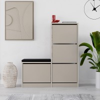 Παπουτσοθήκη Dude Megapap χρώμα sandstone 104,8x26x118,5εκ.