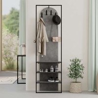 Έπιπλο εισόδου Archy Megapap χρώμα γκρι ρετρό 53x31,7x180εκ.