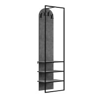 Έπιπλο εισόδου Archy Megapap χρώμα γκρι ρετρό 53x31,7x180εκ.