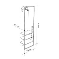 Έπιπλο εισόδου Archy Megapap χρώμα γκρι ρετρό 53x31,7x180εκ.