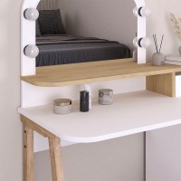 Τουαλέτα με καθρέπτη Avien Megapap με LED χρώμα λευκό - sapphire oak 105x51,1x131εκ.