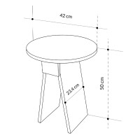 Τραπεζάκι βοηθητικό Chen Megapap χρώμα λευκό Ø42x50εκ.