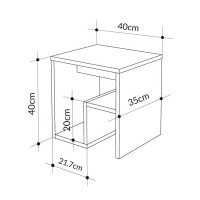 Τραπεζάκι βοηθητικό - Κομοδίνο Bon Megapap χρώμα sapphire oak 40x35x40εκ.