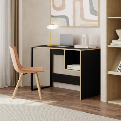 Γραφείο εργασίας Cubo Megapap χρώμα black wood 110x50x75εκ.