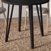 Τραπέζι Xana Megapap χρώμα black wood Ø90x77,5εκ.