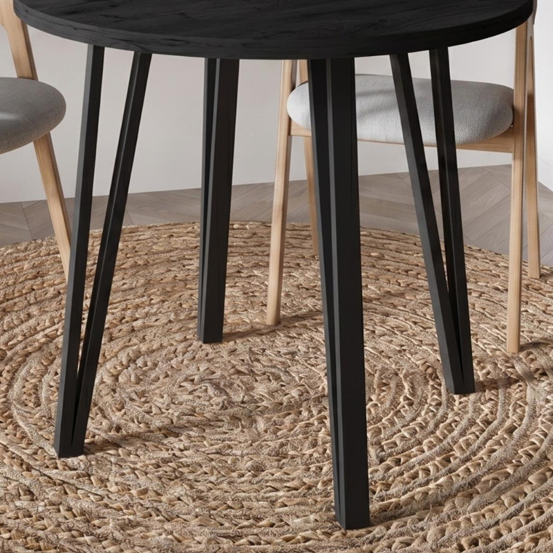 Τραπέζι Xana Megapap χρώμα black wood Ø90x77,5εκ.