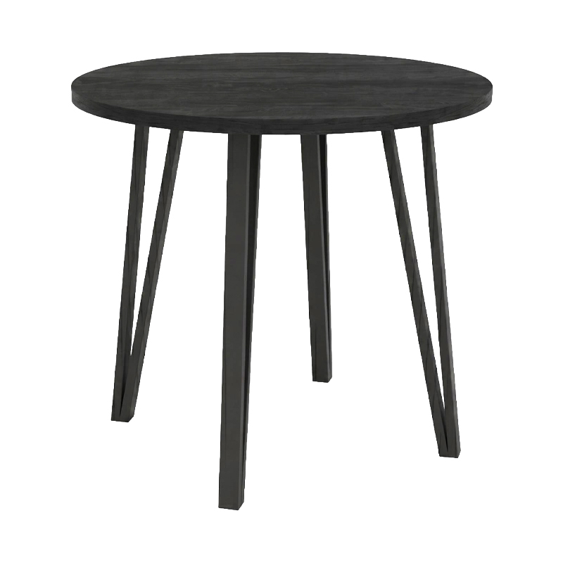 Τραπέζι Xana Megapap χρώμα black wood Ø90x77,5εκ.