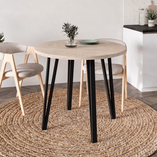Τραπέζι Xana Megapap χρώμα travertine Ø90x77,5εκ.