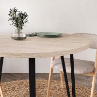 Τραπέζι Xana Megapap χρώμα travertine Ø90x77,5εκ.