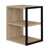 Τραπεζάκι βοηθητικό - Κομοδίνο Echo Megapap χρώμα sapphire oak 30x42x45εκ.