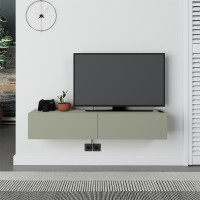 Έπιπλο τηλεόρασης επιτοίχιο Francy Megapap χρώμα ash green 135x31,7x25εκ.