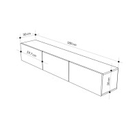 Έπιπλο τηλεόρασης επιτοίχιο Francy Megapap χρώμα sandstone 180x30x30εκ.