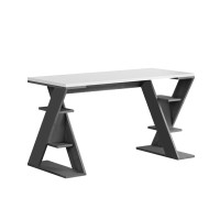 Γραφείο εργασίας Papillon Megapap χρώμα ανθρακί - λευκό 137x60x75εκ