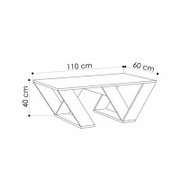 Τραπεζάκι σαλονιού Pipra Megapap χρώμα λευκό 110x60x40εκ.
