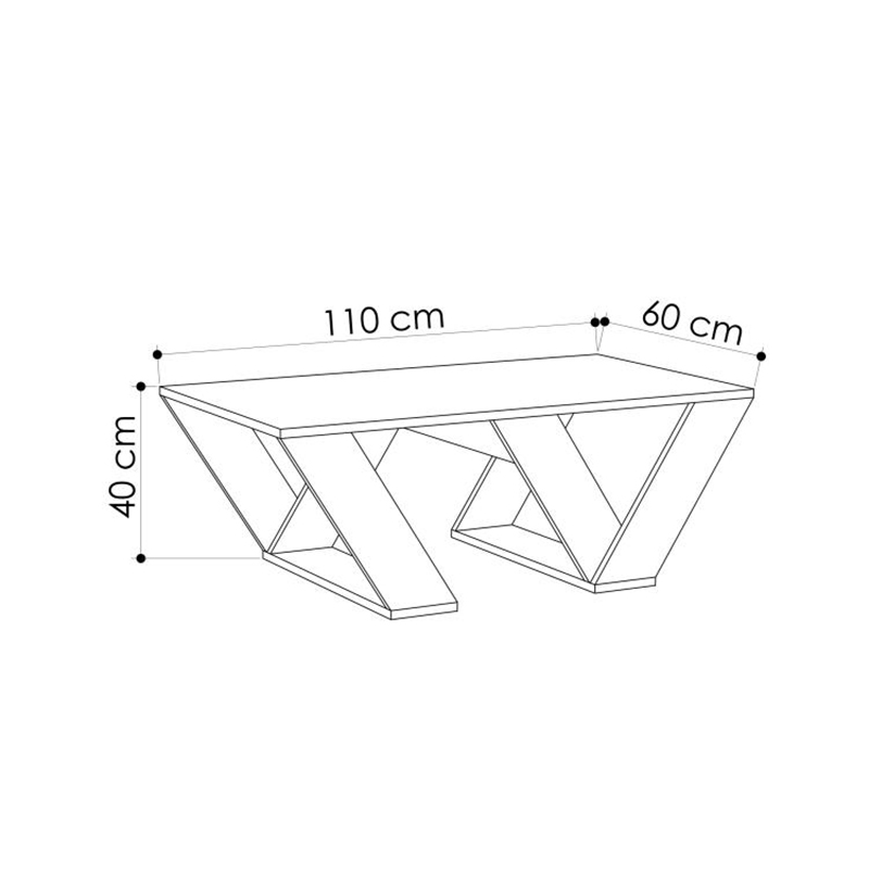 Τραπεζάκι σαλονιού Pipra Megapap χρώμα sapphire oak 110x60x40εκ.
