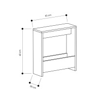 Τραπεζάκι βοηθητικό Simpi Megapap χρώμα sapphire oak 55x20x60εκ.
