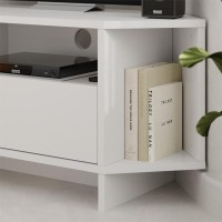 Έπιπλο τηλεόρασης γωνιακό Viva Megapap χρώμα λευκό 95,7x35,4x45εκ.