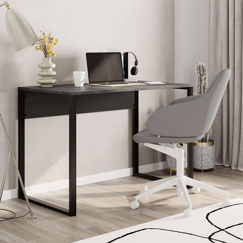 Γραφείο εργασίας Inna Megapap χρώμα γκρι ρετρό - silky black 100x60x75εκ.