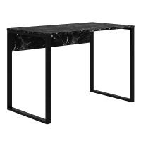 Γραφείο εργασίας Inna Megapap χρώμα μαύρο εφέ μαρμάρου 100x60x75εκ.