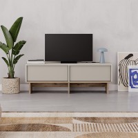 Έπιπλο τηλεόρασης Yuki Megapap χρώμα sandstone - sepet oak 118x35x40,6εκ.