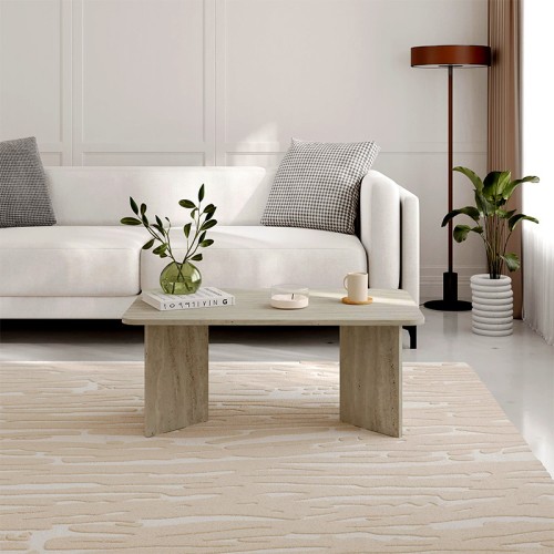 Τραπεζάκι σαλονιού Sam Megapap χρώμα travertine 100x60x41,8εκ.