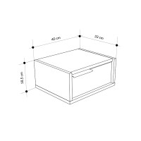 Κομοδίνο επιτοίχιο Eco Megapap χρώμα sandstone - light oak 40x33x18,5εκ.