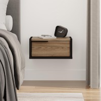 Κομοδίνο επιτοίχιο Eco Megapap χρώμα black wood - καρυδί 40x33x18,5εκ.