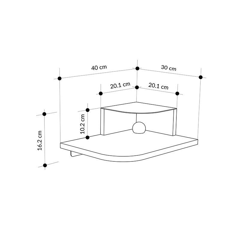 Κομοδίνο επιτοίχιο Luno Megapap με LED χρώμα sepet oak 40x30x16,2εκ.
