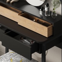 Τουαλέτα με καθρέπτη Lora Megapap με LED χρώμα μαύρο - sapphire oak 96x40x133,4εκ.